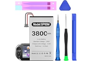 WAVYPO Ps Vita 1000 SP65M Battery, Upgraded 3800mAh High Capacity Battery Replacement for for PS Vita 1000 PCH-1006 PCH-1001 PCH-1101 PSV 1000 Games with Repair Tool Kit