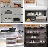 Hershii Expandable Closet Tension Shelf Rod Adjustable Metal Storage Rack Black view 5