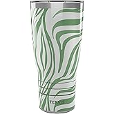 Tervis Traveler Jade Zebra Animal Print Triple Walled Insulated Tumbler Travel Cup Keeps Drinks Cold & Hot, 30oz, Stainless Steel