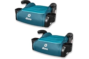 Diono Connect3 R Backless Booster Pack of 2, Slim Fit 3-Across in Many Mid-Sized Sedans and SUVs, for Children from 40-120 lbs., Lightweight with Cupholder, Blue Razz Ice