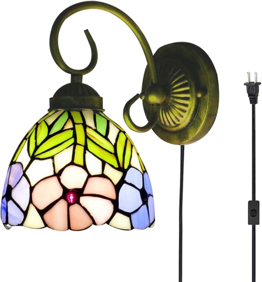 Kiven Tiffany Wall lamp E26 1Light Plugin Bulb not
