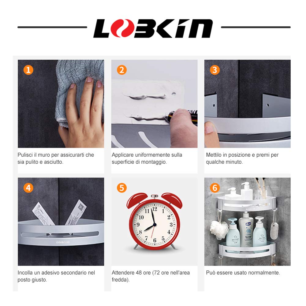 Mensole Bagno Angolo Triangolo Mensole Scaffale Da Doccia Portaoggetti Da Doccia, Alluminio Spaziale Mensola Mensole Bagno Senza Foratura Rack a Muro per Cucina (1PC)