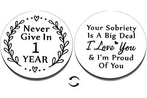 ACCOLIAMBER One Year Sobriety Coin 1 Year Sobriety Gifts for Men Women One Year Sober Gifts for Men Women Inspirational Recovery Gifts Aa Na Chips Medallion Christmas Stocking Stuffers for Adult Pocket Hug Token