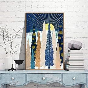 Framed Canvas Wall Art for Living Room, Bedroom Nordic Style Mountains Canvas Prints for Modern Home Decoration Ready to Hang - 16"x24" inches