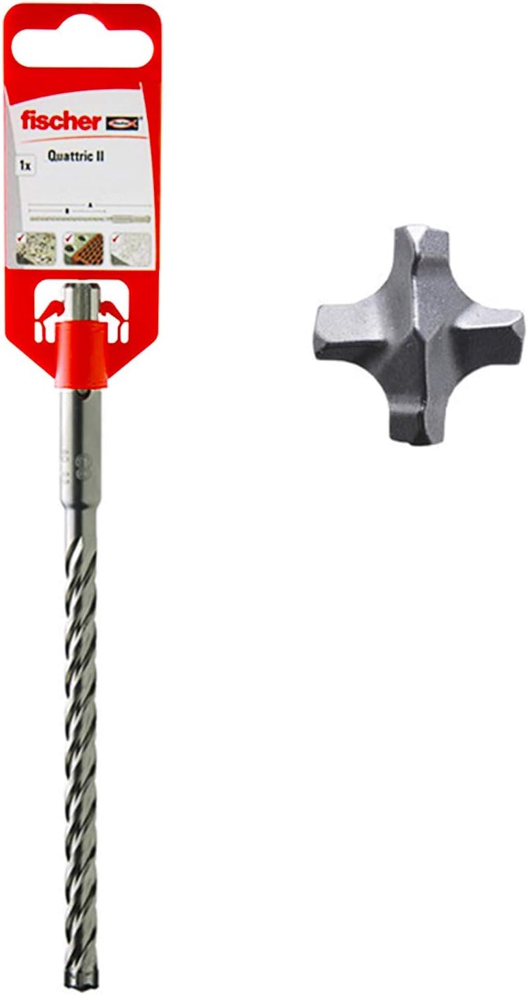 Fischer Quattric II 16/160/210 SDS Plus Four-Flute Drill Bit and Rotary Hammer 549951, White