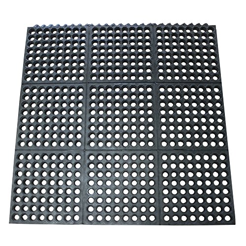 UPC 845605071402, Rubber-Cal &quot;Dura-Chef Commercial Interlock&quot; Anti-Fatigue Rubber Matting, 1/2&quot; x 36&quot; x 36&quot;, Black - 4 Pack