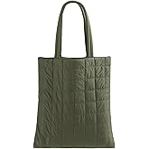 Navaris Puffer Tote Bag, Black - Women's Quilted Laptop Bag - Lightweight Large Capacity Totes with Inner Zipper Pocket
