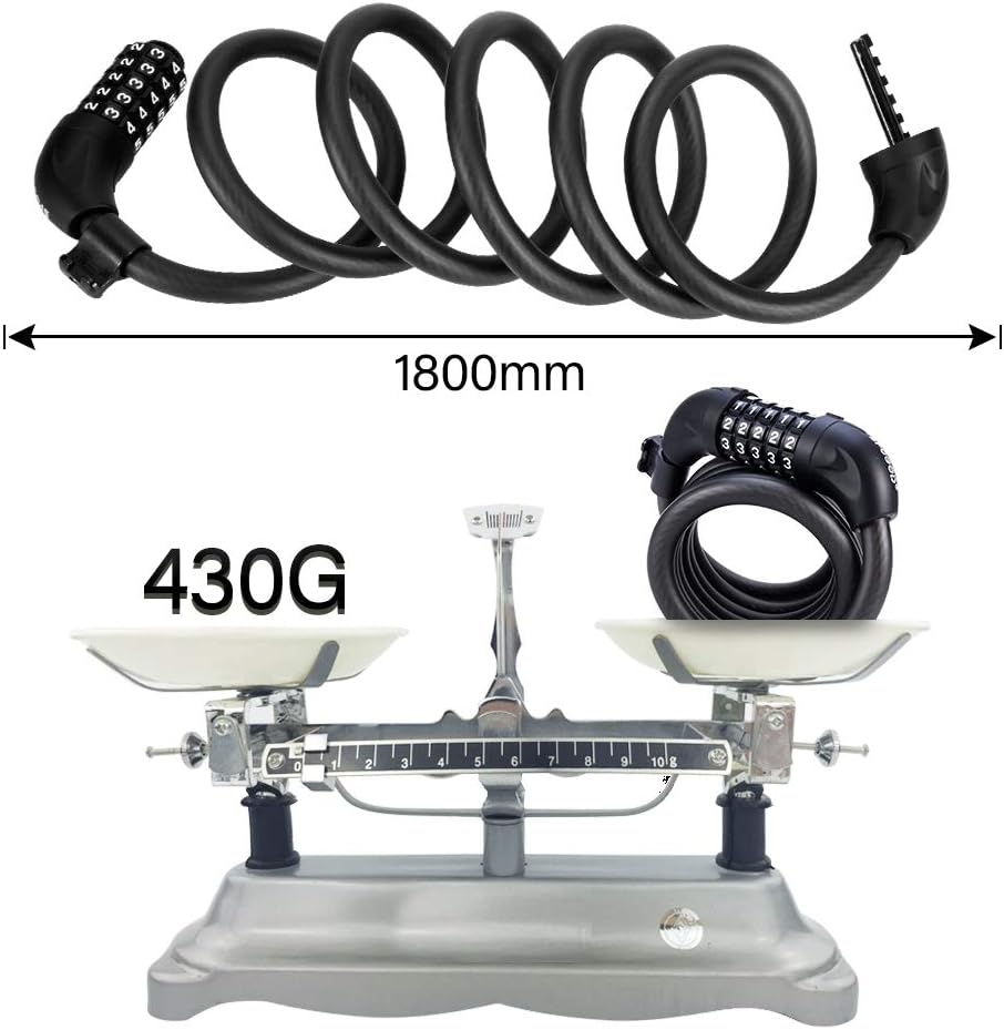 SPGOOD Bike Locks Heavy Duty 1800mm/12mm Bicycle Lock (8 Colors) Bike