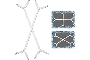 Chargenyang Bed Fitted Sheet Straps Clips,2Pack Adjustable Crisscross Sheets Clip Holder Fasteners Suspenders for Mattress Cu