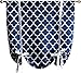 HLC.ME Lattice Print Thermal Room Darkening Blackout Tie Up Shade Valance Curtain for Small Windows - Navy Blue - 46