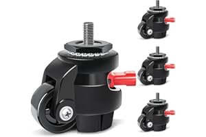 Nefish Leveling Stem Casters M12-1.75x25mm, Workbench Retractable Casters with Upgraded Ratchet Arm, Heavy Duty Thread Stem Casters 2200 LBS, Nylon Wheels for Furniture, Workbench, Equipment, Machine