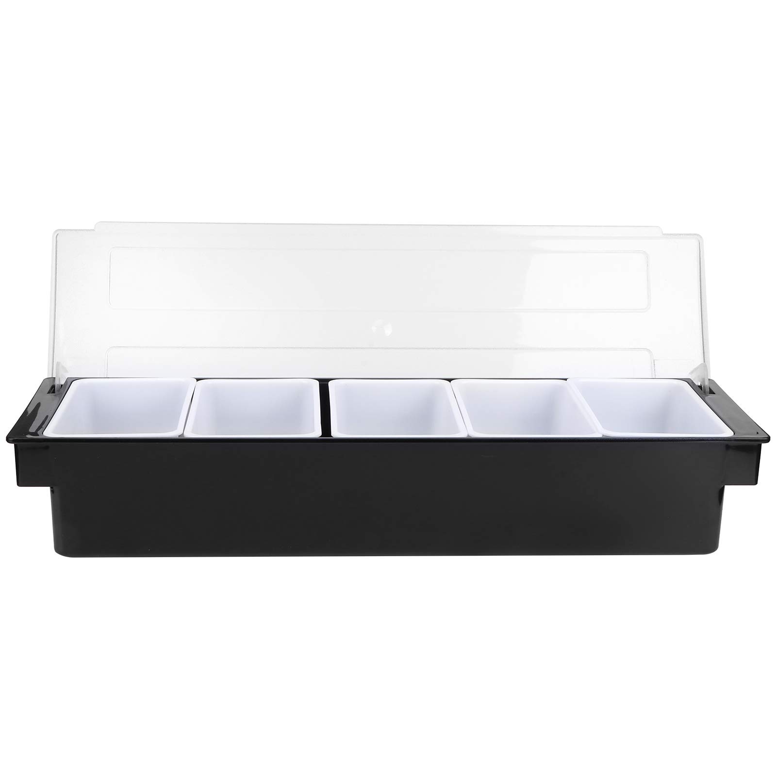 Seasoning Box, 3/5 Compartments Condiment Dispenser with Lid Bar Condiment Holder Trays Detachable Fruit Dispenser Box Dispenser for Home Restaurant Condiment Fruit(Five Grid)