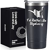 Onebttl Skydiving Gifts for Men and Women, Skydivier Gifts on Birthday and Christmas, 20 oz Insulated Stainless Steel Tumbler - I'D RATHER BE SKYDIVING