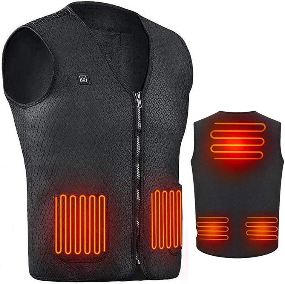 Electric Heated Vest for Men Women, USB Charging Heated Warm Vest, 3-speed Temperature Adjustment, Washable, Lightweight Warm Gilet Coat