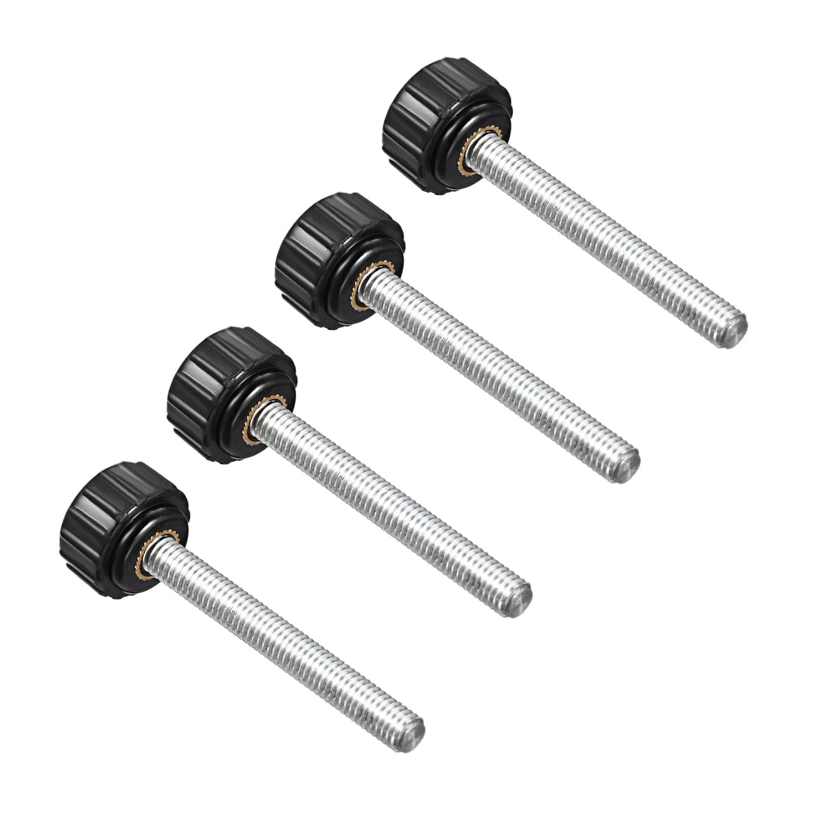 CoCud Knurled Clamping Knobs, M5 x 40mm Male Thread 16mm Head, Thermoset Plastic Thumb Screw Grip Bolt Knobs Black - (Applications: for Lathe Machinery), 4-Pieces