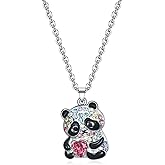 VEEHOO Axolotl/Guinea Pig/Sloth/Hippo/Eagle/Otter/Goat/Dragon Necklace for Girls Women,Cute Animal Jewelry Gifts for Daughter Niece