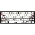 JSJT Custom Keycaps-Keycaps 60 Percent,Plum Blossom Keycaps PBT Dye-Sublimation Cherry Profile Keycaps 80 Keys for 61/64/67/68 ANSI/ISO Layout Cherry MX Swtich Gaming Mechanical Keyboards