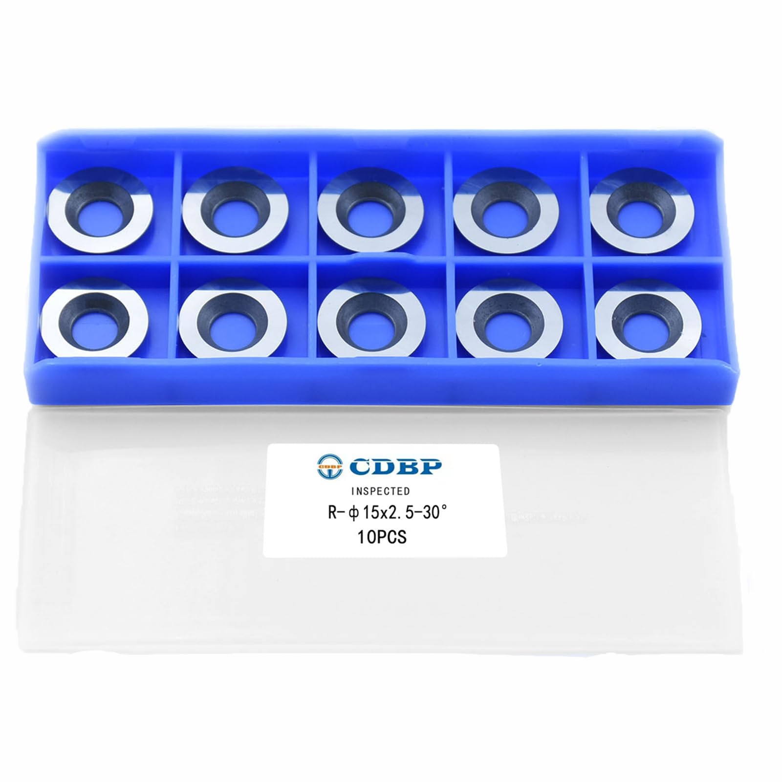 CDBP 15mm(3/5 inch) Round Carbide Inserts for Woodturning, R15×2.5mm Indexable Carbide Cutter for Full and Pro Size Wood Turning Hollowing Tools Replacement Cutters, 10pcs