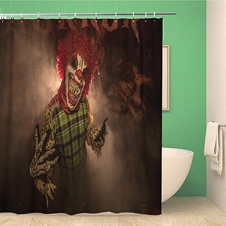 Keiopo Bathroom Shower Curtain Red Halloween Scary Clown The Suit