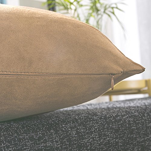 image for BEST DREAMCITY Faux Suede Cushion Covers for Sofa, Pillow case Set, 2 