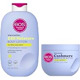 Bundle of eos Shea Better Body Lotion + Whipped Body Butter, Vanilla Cashmere, Weightless Moisture For Dry Skin, Rich Formula and Deep Hydration, Vanilla Body Lotion