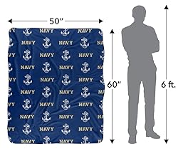 US Naval Academy Blanket, 50"x60" Logo Pattern