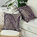 CaliTime Throw Pillow Covers Pack of 2 Supersoft Vintage Damask Floral Cushion Cases Shells for Couch Sofa Home Decor 18 X 18 Inches Deep Purple