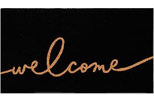 THEODORE MAGNUS Natural Coir Doormat with Non-Slip Backing - 17 x 30 - Outdoor/Indoor - Welcome Mats - Nocturnal Greeting - COIR-1730-15-223
