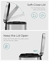 SONGMICS Kitchen Bin 30L Pedal with Soft-Close Lid Steel Silver LTB03NL view 3