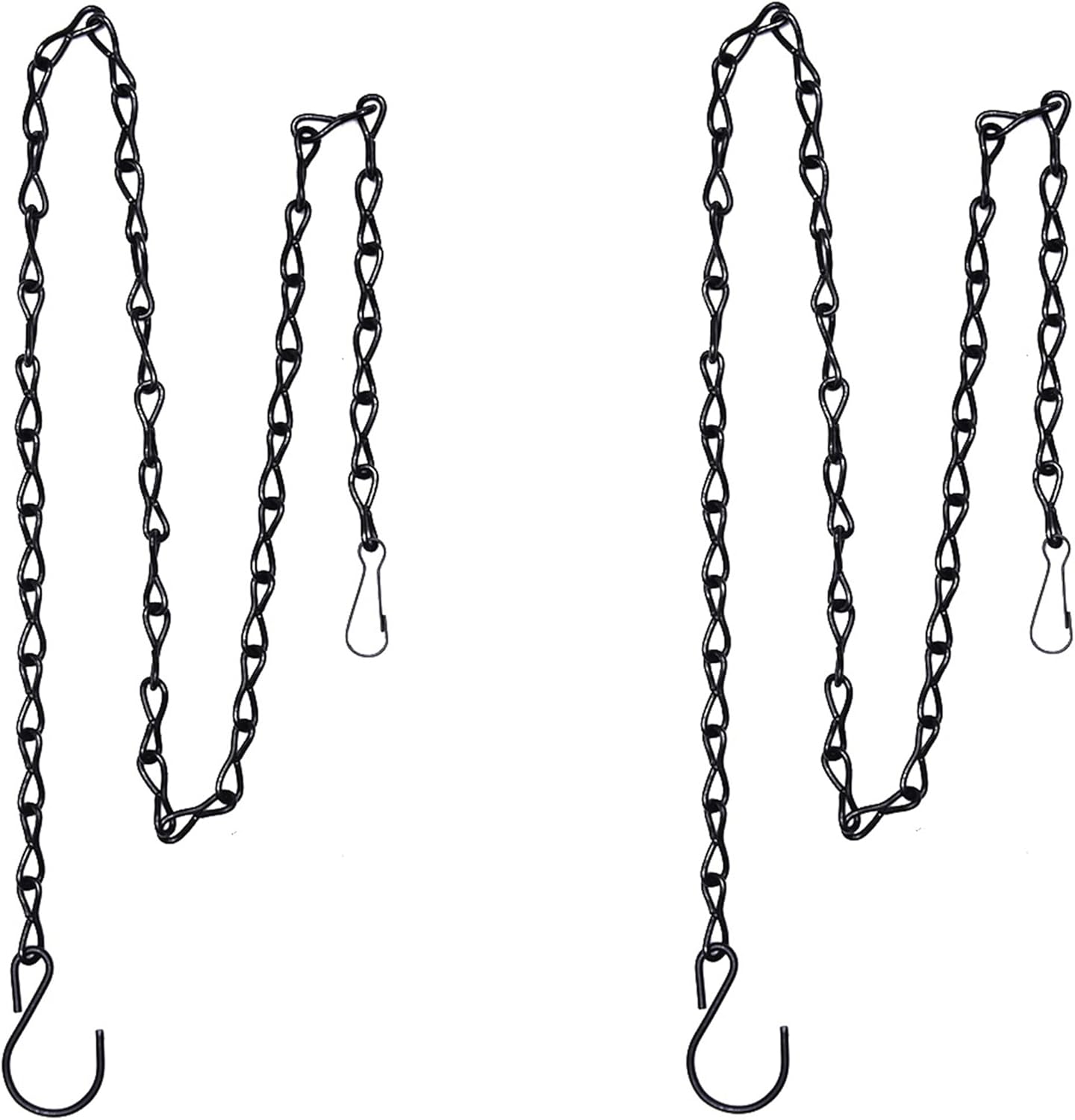 Outdoor Hanging Brackets - 2 Pack 35 Inch Hanging Chain for Bird Feeders, Planters, Lanterns and Ornaments (Black)