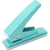 Single Hole Puncher, 1/4" Hole, 20 Sheet Capacity, Green, 1 Pack | Metal Paper Punch with Skid-Resistant Base, for Paper, Chipboard, Art Project