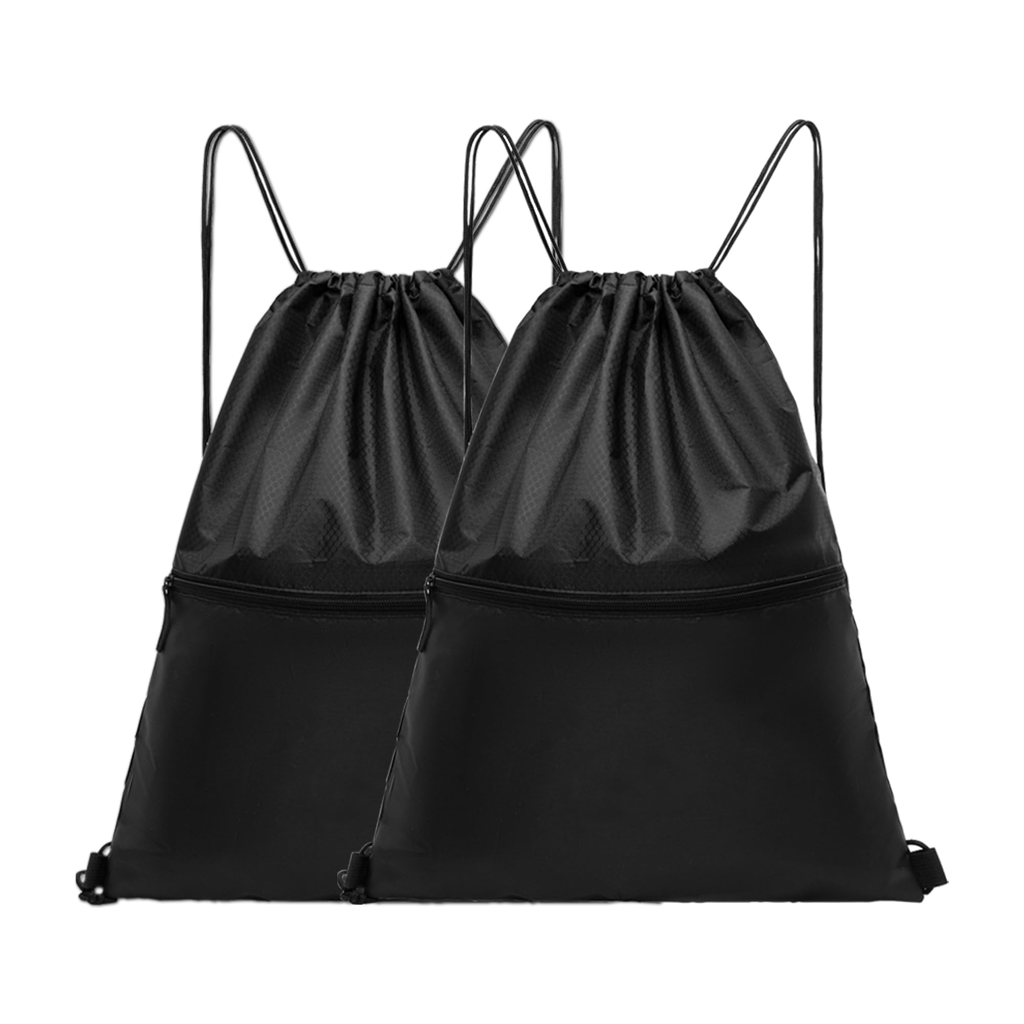 TEABAN Gym Drawstring Pe Bags: 2Pcs Black String Bag - Swim Bag for Sport