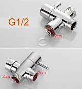 JZK 3-Way Shower Arm Diverter Valve 1/2 G1/2 Brass Chrome Plated view 3