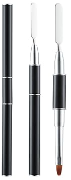 Rozia Nail Art Double Side Nail Brush Poly Gel UV Gel Acrylic Polish Brush Builder Gel Nail Art Painting Pen Manicure Nail Tips Tool Poly Nail Gel Brush & Picker, Dual-Ended Brush Tool for Poly Nail Gel Acrylic UV Nails Extension W73-8