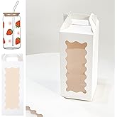 25Pcs Tumbler Gift boxes for glass cup with Handle for 16oz 18oz 20oz Sublimation Glass, Cup boxes for packaging 16oz,water bottle gift boxes,Tumbler Packaging Boxes with window for gifts(White)