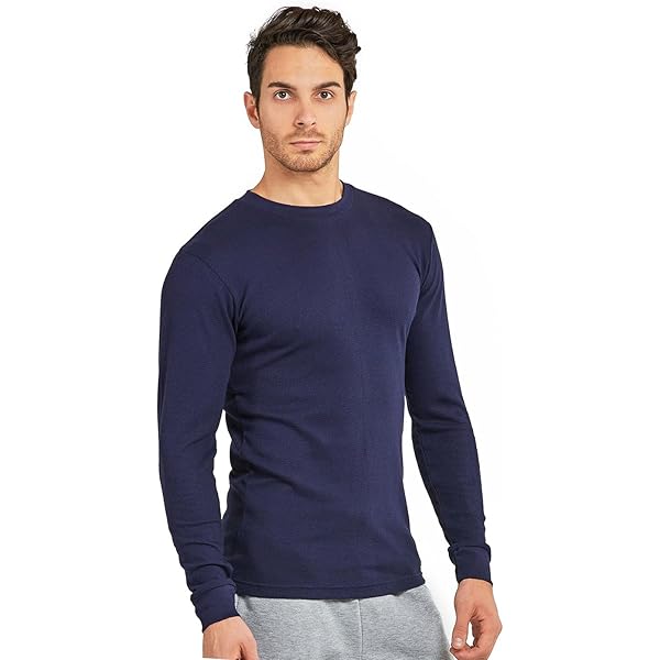 Men's Classic Fit Waffle-Knit Heavy Thermal Shirt (XL, Navy) at