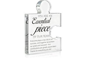 YIGAUE Team Appreciation Gifts Thank You Gift for Coworkers Colleagues Employees, Best Team Ever Gifts You Are an Essential Piece Acrylic Puzzle Piece Plaque Office Decor