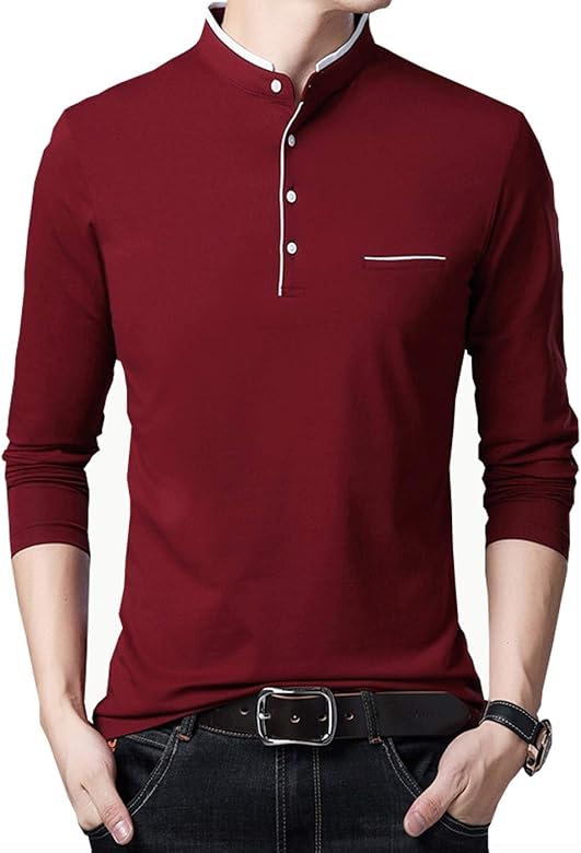 Mua ポロシャツ 長袖 メンズ ゴルフウェア 無地 Poloシャツ スティッチング 綿 オシャレ 春 秋 冬 スポーツウェア 父の日ギフト プレゼント ワイン Ll Tren Amazon Nhật Chinh Hang Fado