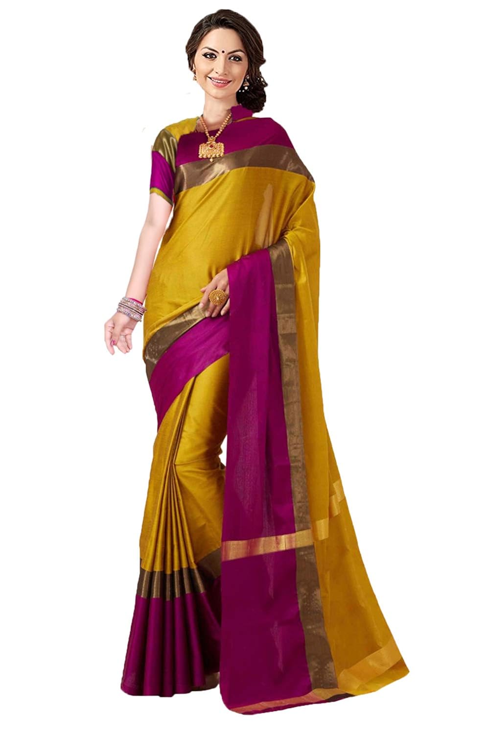 anni designer cotton saree with blouse piece (pack of 2)