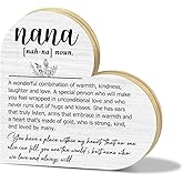 Nana Gifts from Grandchildren Desk Decor Heart Keepsake - Nana Definition, Thank You Gift for Gifts for Nana Grandma Grandmother Granny Mothers Day Wood Sign for Home Bedroom Decoration -DL233