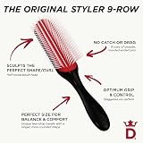 Denman D4 9 Row Rubber Pad Styling Hair Brush Black Detangling Blow Drying Curls view 5