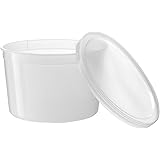 [10 Count 64 Oz Combo] Basix Round Clear Food Storage Deli Container With Lids, Perfect For Meal Prep Soup, Ice Cream, Freeze