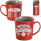 RFSJ Ohio State Buckeyes 2024 NCAA National Championship Red Ceramic Mug – Official Championship Logo, Season Schedule, Collector’s Edition – Microwave Safe – Hand Wash Recommended – 21 oz