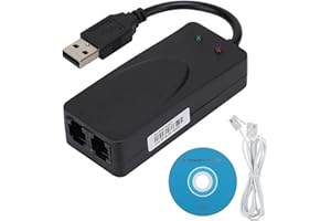 CICIGLOW Fax Modem,Dual Port USB 2.0 56K External Modem Driver,Dual Port Modem USB Modem,Suitable for Win 98/2000/ME/XP/Vista/CE5.0/10/8.1/8/7