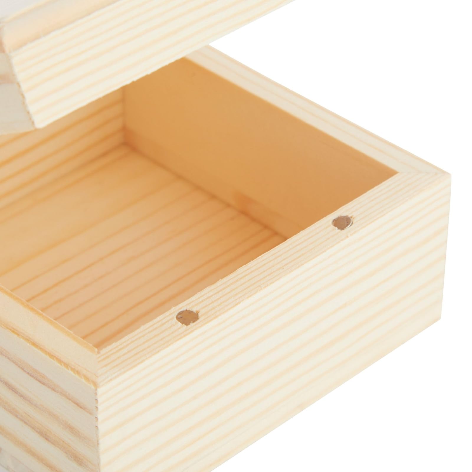 Bright Creations Wooden Box Set with Hinged Lids - 6-Pack, 3.5 x 3.5 x 2 In, Pinewood - Unfinished Boxes with Lids for Crafts & Paintable DIY Storage with Magnetic Closure for Jewelry & Craft Supplies