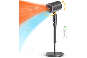 NBtoUS 1600W 2 in 1 Heater Fan Combo, 40.7in Space Heater with Air Circulation Fan, Turbo Heating Supply, 70° Oscillating，45° Hand Adjustment, 45°Tip-Over Protection Heater and Fan for all Season