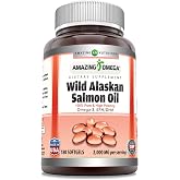 Amazing Omega Wild Alaskan Salmon Oil Supplement | 2000 Mg per Serving | 180 Softgels | Non-GMO | Gluten-Free | Made in USA