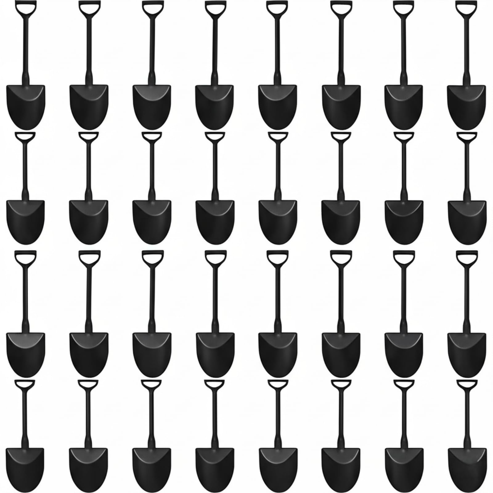 Photo 1 of 100Pcs Black Plastic Mini Ice Cream Spoons Dessert Shovels Pudding Yogurt Shovel Shape Spoons for Family or Party (4.7 Inch)
