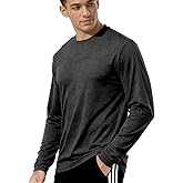 Men’s Bamboo Viscose Long Sleeve Shirts Moisture Wicking Quick Dry Breathable Thermal Lightweight Athletic Workout Gym