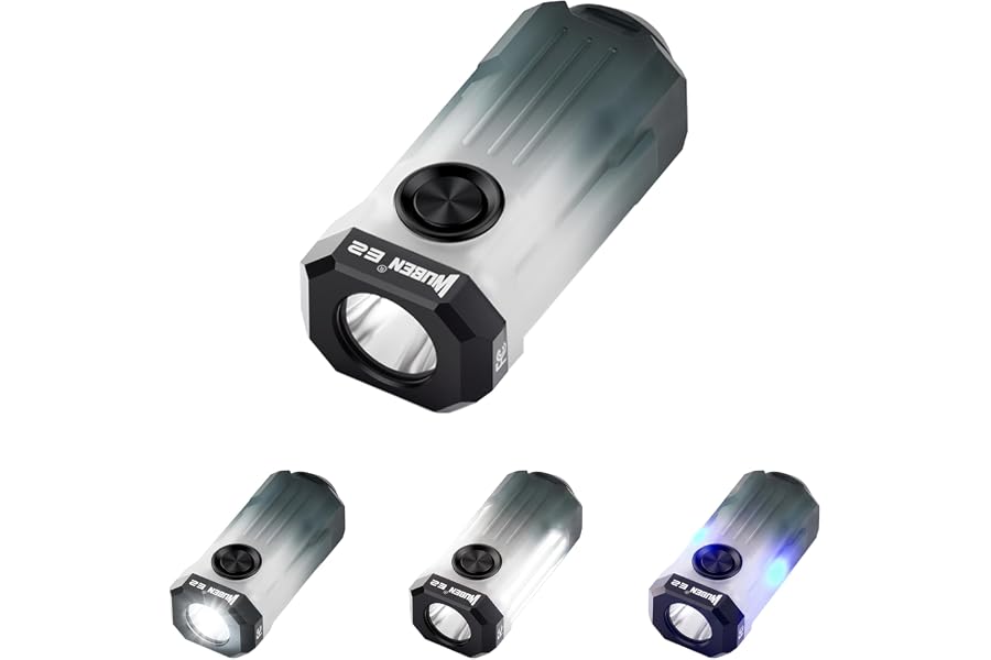 WUBEN E2 EDC Flashlight Rechargeable, Mini Keychain LED 3-in-1 Pocket Light | 150 Lumens Small Flashlights Powerful with Side